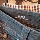 Affliction Relaxed Straight Dark Blue Coated Rinse Denim Jeans Button Logo — photo 3