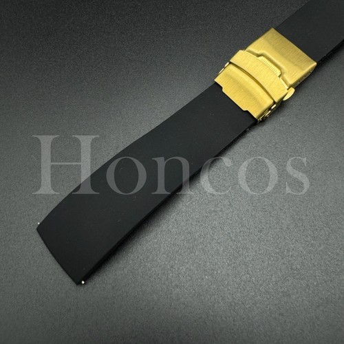 18 20 22MM Black Silicone Smooth Flat Rubber Watch Strap Band Clasp Fits Casioak - Picture 14 of 20