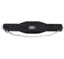 Weighted Dip Belt with Steel Chain   Heavy Duty Gym Strength Training Belt-Black