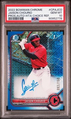 2022 BOWMAN CHROME PROSPECT AUTOS #CPAJCO JAISON CHOURIO 93/150 PSA 10 AUTO