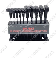 10Pc Standard SAE T-Handle Hex Allen Key Wrench Set W/ Holder 3/32" - 3/8"