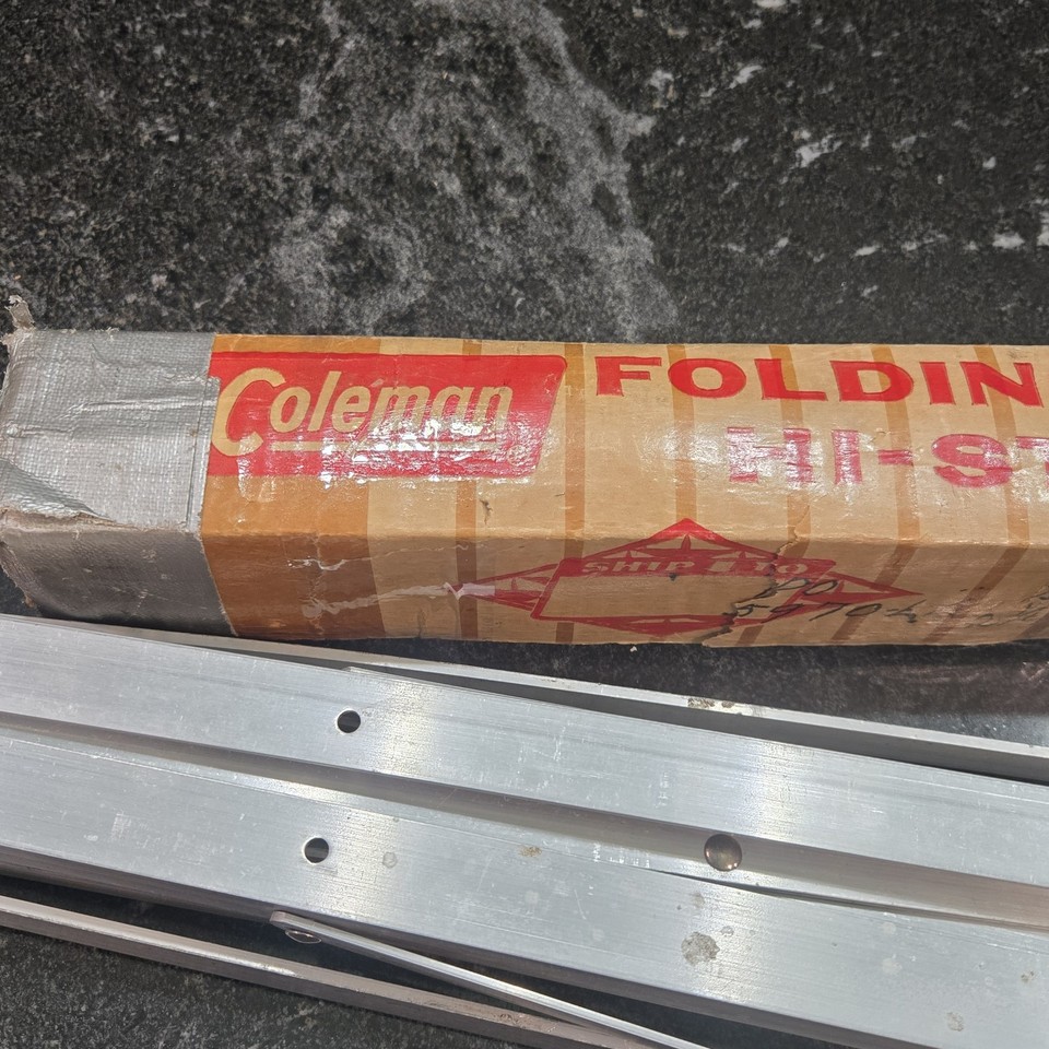 Vintage Coleman Aluminum Folding Hi-Stand Camp Stove Table Cooler ...