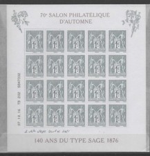 Timbre Bloc N°F5094 (140 ans du type Sage 1876) -  "70e Salon d'automne" (**)