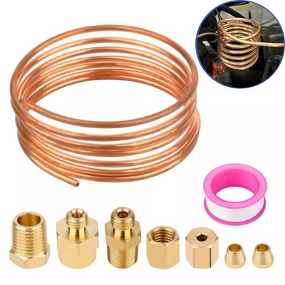 #ad #ad Mechanical Oil Pressure Gauge Copper Line Tubing Install Kit w Fitting 72quot; Inch $15.50