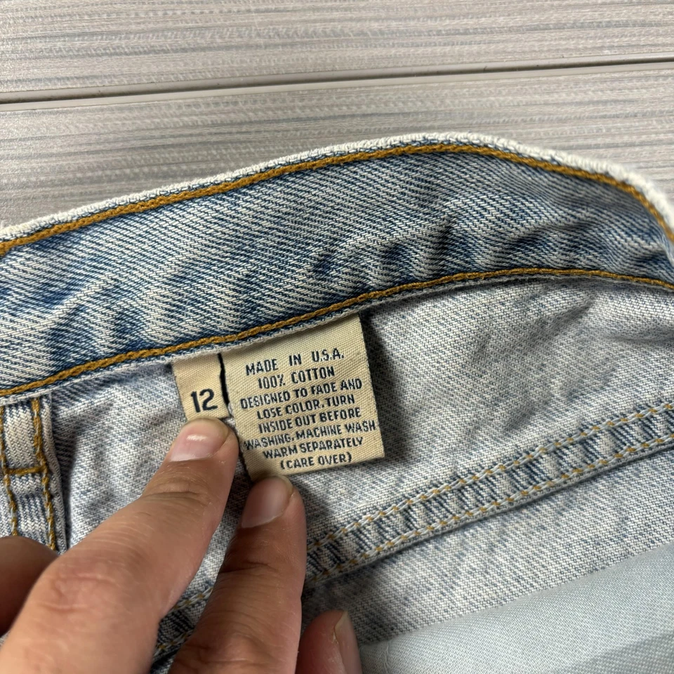 Vintage Calvin Klein Shorts Womens 12 Denim High Rise Cutoff Frayed Made USA 90s - Image 2 of 4