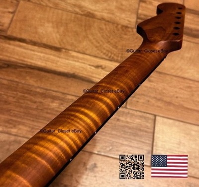SALE Roasted Flame Maple Rosewood Strat Neck Fits Warmoth Stratocast body SR2I
