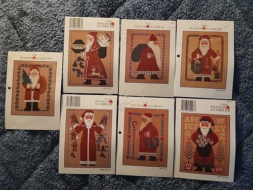 7 Prairie Schooler SANTA Cards Cross Stitch Charts B6