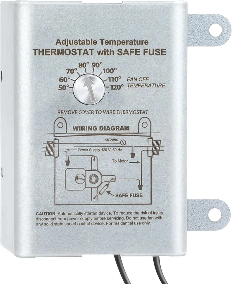 Attic Fan Thermostat Control Adjustable Digital Programmable Wall Mount - Image 3 of 4