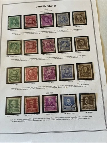 Collection Us On Pages  In Mounts Si USA Famous Americans Postal Peope N141