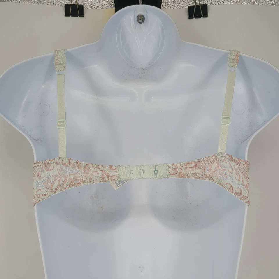 Sutiã Warner's Vintage Renda Charmers Underwire Transparente Maricas Elástico Azul 34C - Imagem 3 de 4