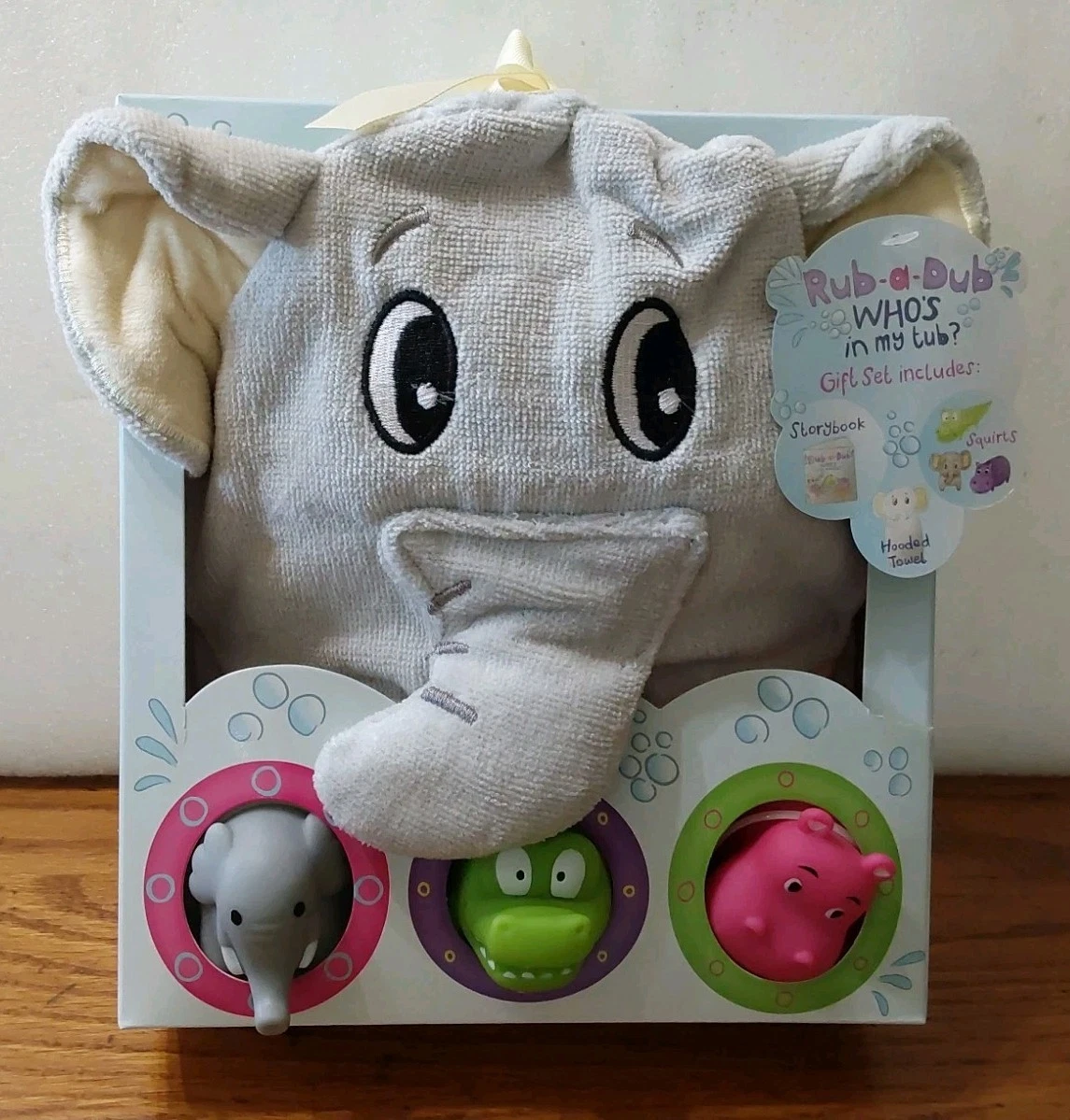 Rub-a-Dub Whos in my Tub Baby Bathtime Gift Set Towel Book Toys Tickle&Main