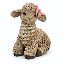 Rustic Resin Sheep Figurine Belle the Lamb Farmhouse Animal Ornament Gift Decor