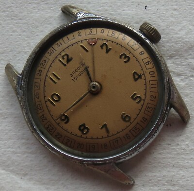 Ancora Pointer Date mens wristwatch nickel chromiun case load manual