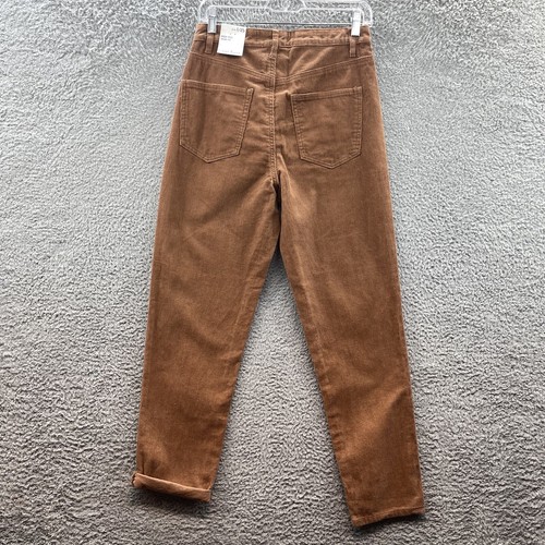Indigo Rising Pants Junior Girls Size 1 Brown Corduroy High Rise Mom Fit Pants - Picture 2 of 13