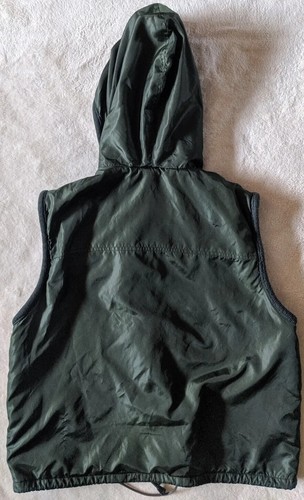 Liz Claiborne Vest Large Womens Puff Sleeveless Full Zip Hooded Vest Olive Green - Picture 9 of 12