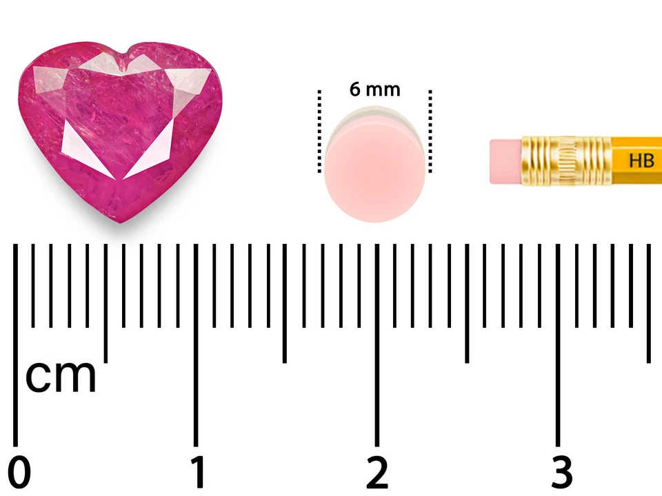 IGI Certified MADAGASCAR Ruby 4.57 Ct. Natural Untreated HEART Pink-Red LOOSE - Image 4 of 4