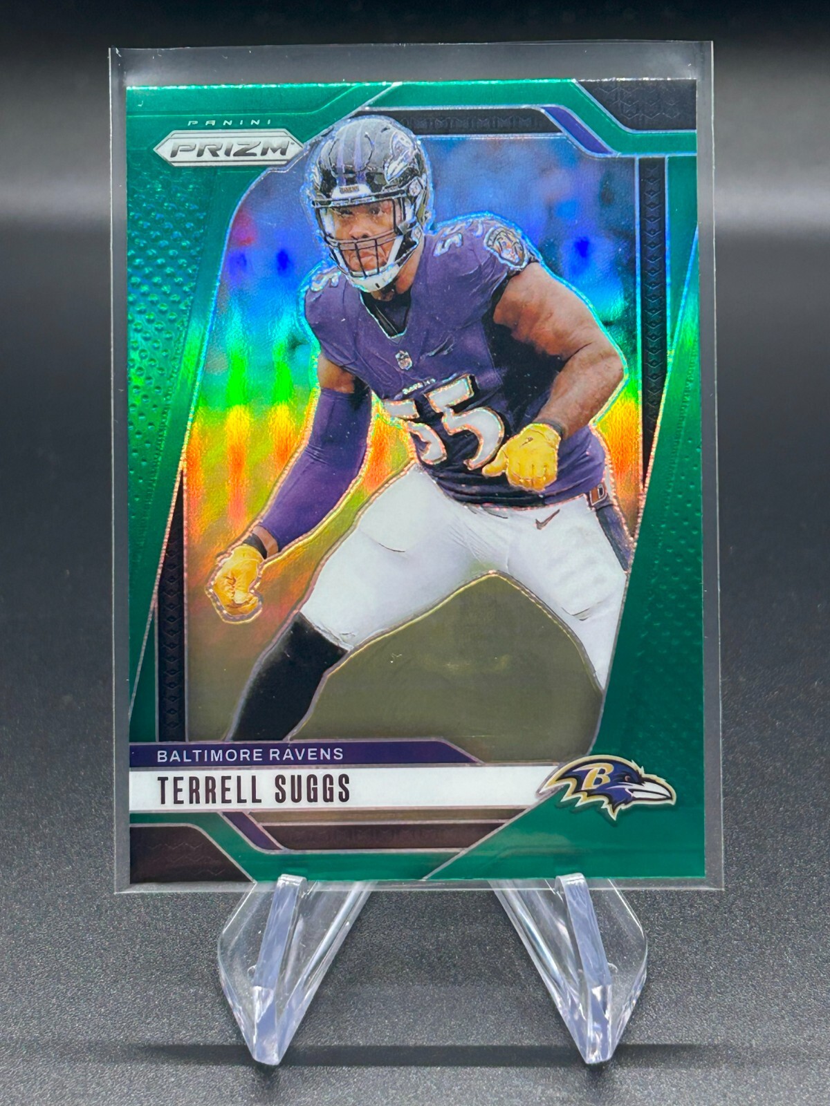 2024 Panini Prizm Terrell Suggs Green Prizm #26 Baltimore Ravens