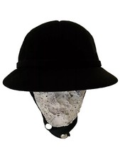 Vintage Neumann Endler Fair Field Felts 100 Wool Beanie Hat Black Ear Scarf