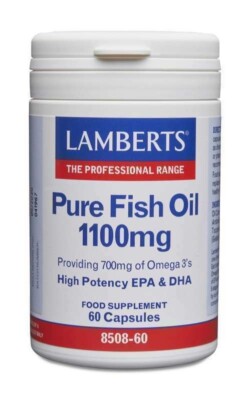 Lamberts Pure Fish Oil Capsules 1100mg (60) BBE 10/2026