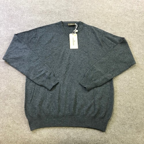Rodd Gunn Sweater Mens Medium Pullover Opti Wool Inchbonnie Knit Gray Cashmere