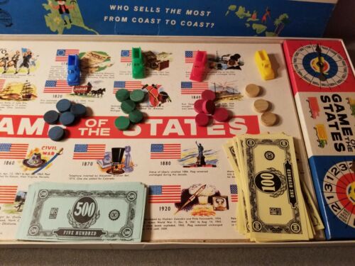 Game Of The States Milton Bradley Vintage 1960 First Edition - Picture 3 of 5