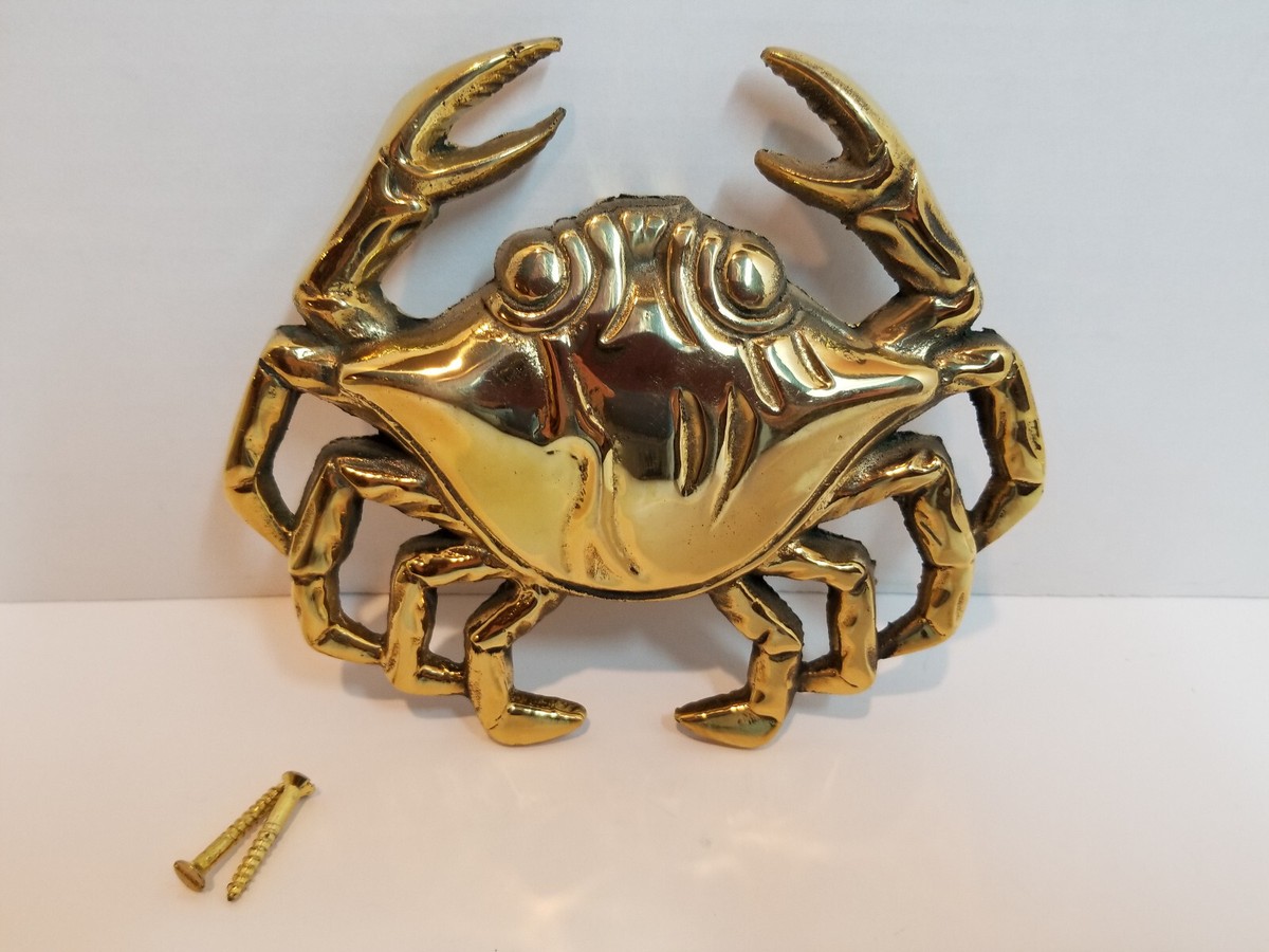 Solid Brass Blue Crab Door Knocker Solid Brass Blue Crab Door Knocker