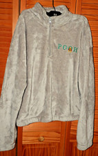 Disney Winnie the Pooh Gray Fleece Pullover 1/4 Zip Embroidered Size L