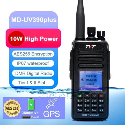 TYT MD-UV390 Plus DMR Digital Funkgeräte Dual Band Walkie Talkie IP67 Wasserdich
