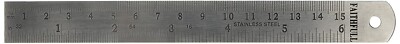 Faithfull Stahllineal 150 mm / 6 Zoll x 19 mm 3er Pack