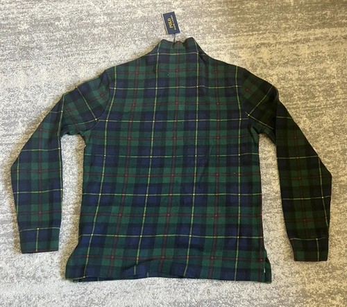 Herren Polo Holiday Heritage Viertel Reißverschluss Größe S kariert rot gelb grün Q5 - Bild 9 von 9