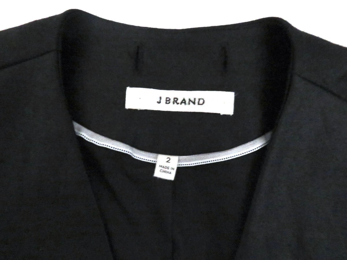 J BRAND Tailored jacket w detachable leather collar sz 2 | eBay