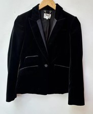Philip Lim Velvet Blazer 2 Solid Black Jacket Xs