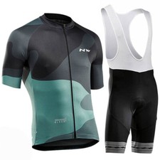 Men Cycling Short Sleeve Jeresy And BIb Shorts Set Summer Bicycle Sports Uniform
