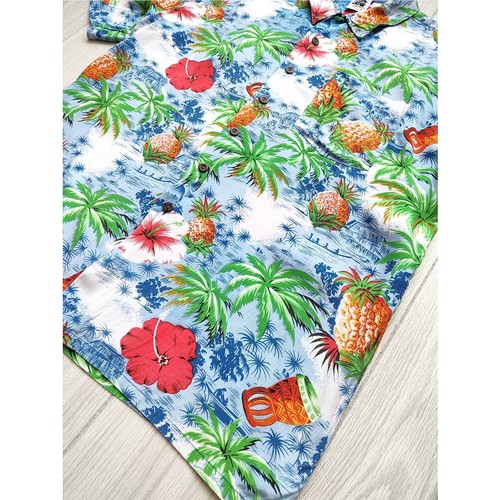 Kennington LTD Hawaiian Shirt Floral Rayon Colorful Button Up Short Sleeve L - Picture 3 of 12