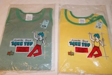 Vtg Lot Of 2 New Unopened 1970's K-Mart Kids Boys Size 4-5 Tank Top Shirts