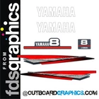 Yamaha 8hp 2 stroke outboard engine decals/sticker kit