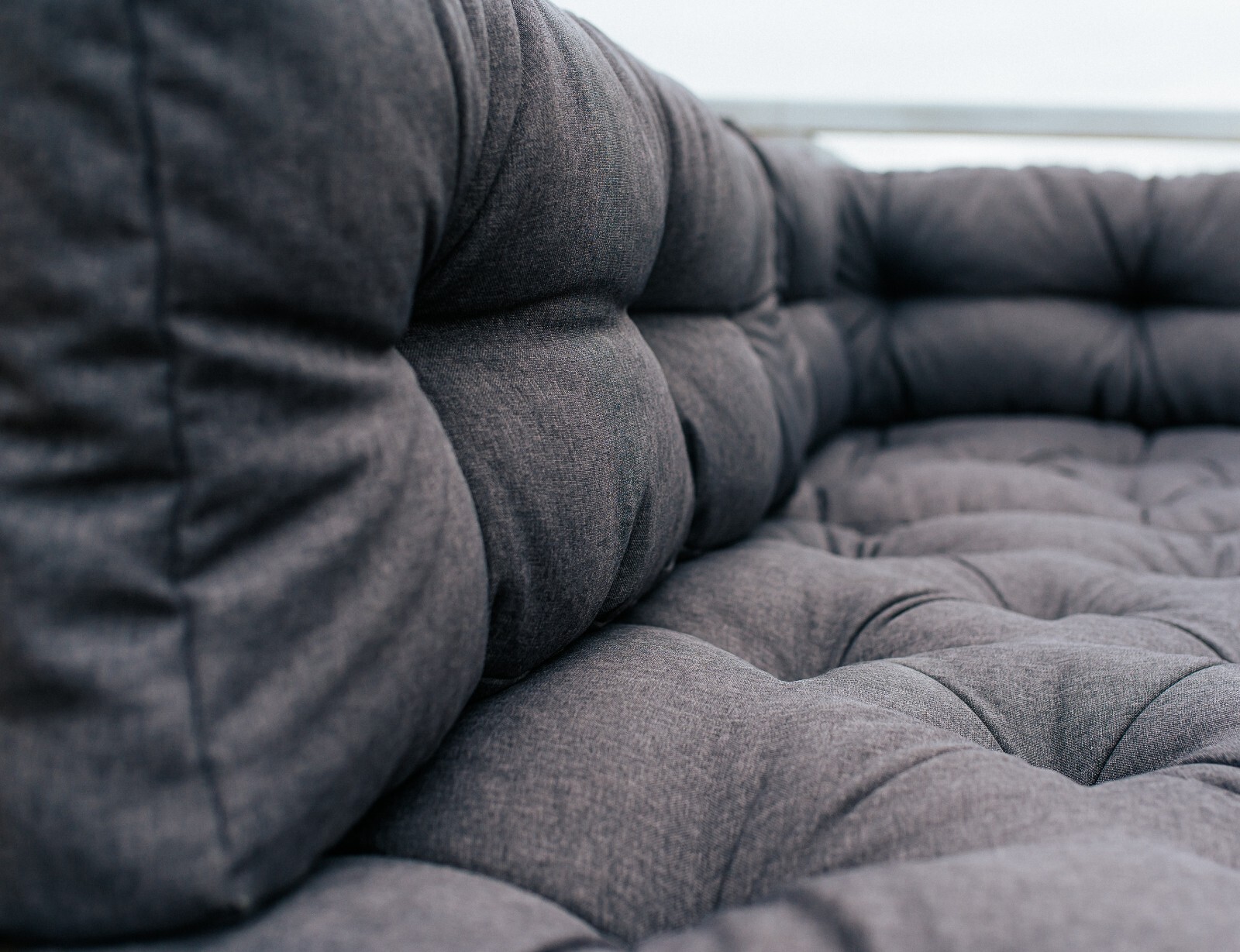 Garden Outdoor Pallet Cushions EURO Pallet Sofa Grey Tufted Quilted