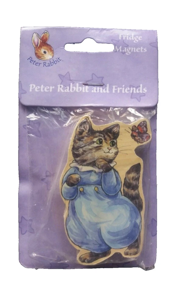 BEATRIX POTTER TOM KITTEN CLASSIC WOODEN FRIDGE MAGNET *NOS* PETER RABBIT