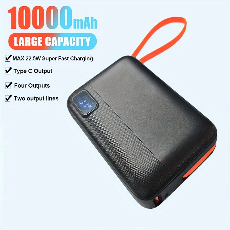 10000mAh Portable Power Bank with 22.5W Fast Charging, Type-C & USB Outputs