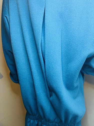 Portrait Coat Vintage Wool Unique Cinched Bottom And Cuffs Turquoise Lined NICE - Picture 17 of 24