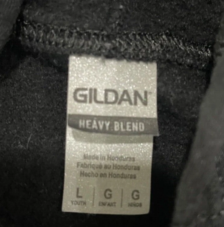 Lot-2 Youth Hoodies~Size L10-12~1 Gildan Camo Pullover -1 Wonder Black Full Zip - Image 3 of 4