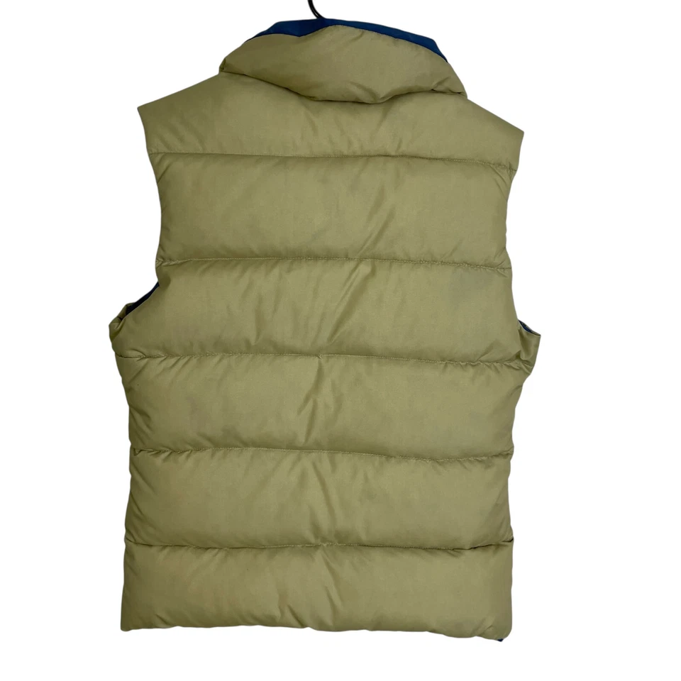 Chaleco acolchado cómodo vintage para hombre medio azul plumón tostado reversible a presión al aire libre EE. UU. Foto 2 de 4