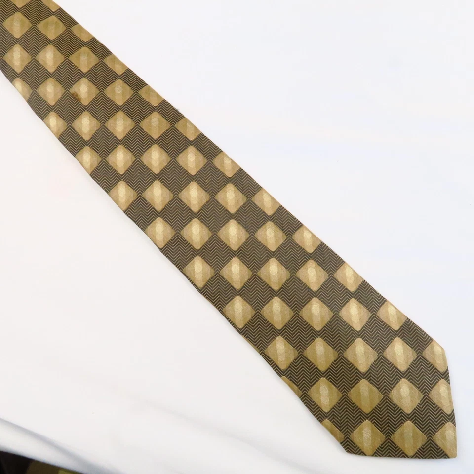 Genesis коричневый золотой клетчатый узор в елочку 59 дюймов x 3,75 дюйма стильный геометрический - Изображение 2 из 4