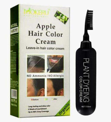 MOKERU BLACK HAIR DYE CREAM 100ML Ammonia Free Instant Hair dye Cream 100% Gray
