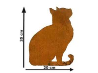 Dekofigur Katze Sitzend Design 2 Mit Platte Im Rost Design, Rostfigur FüR Den .
