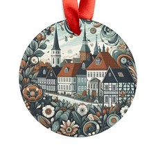 ODENSE DENMARK, Danish Travel, Personalized Round Acrylic Ornament Gift