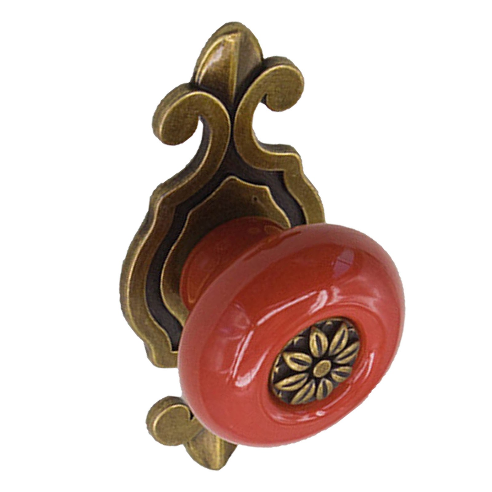 (BronzE Red)Vintage Ceramic Door Knob Drawer Cupboard Wardrobe Furniture Pull