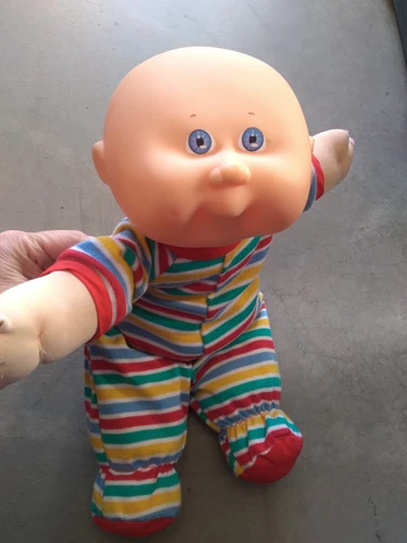 Vintage Cabbage Patch Baby Doll 1978 1983 Small Soft Body Bald Blue Eyes