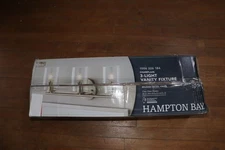 Hampton Bay Champlain 3-Light Modern Bathroom Vanity Light w/ Clear Glass Shades