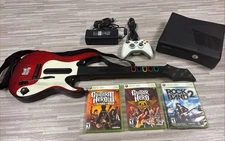 Xbox 360 S Console  Guitar Hero 3 Bundle Guitar Controller  3 Games Tested
